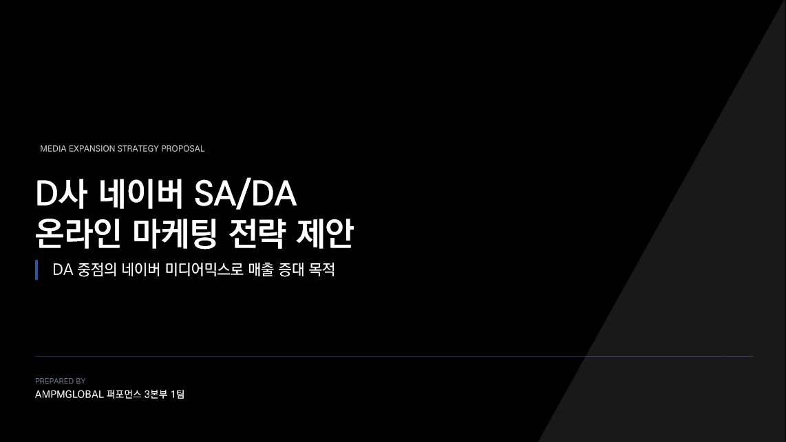 건기식 업종 D사 네이버 SA, GFA 제안 성공 사례